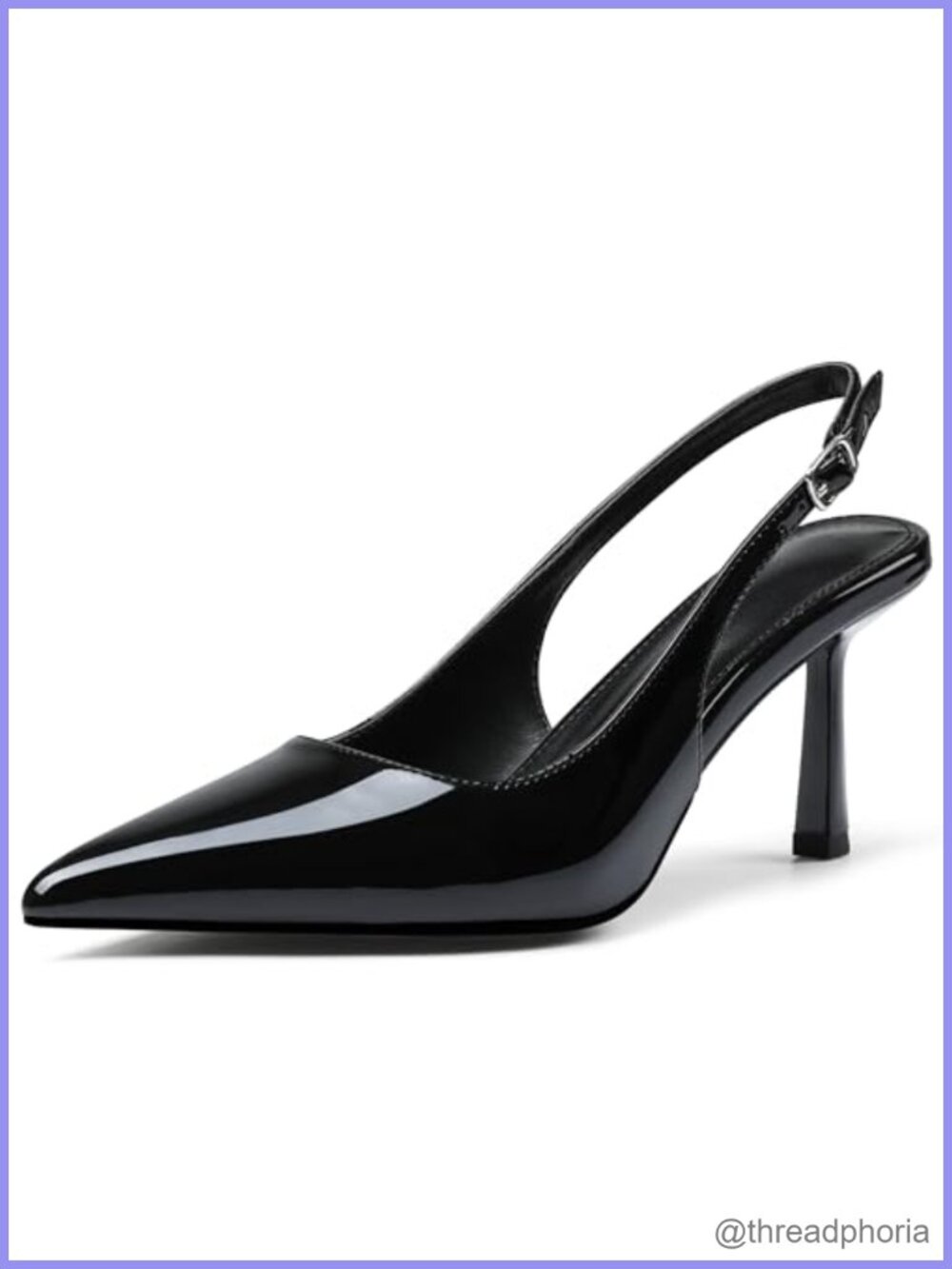 Synchoiss Slingback Kitten Heels Pointed Toe Leather Dress Pumps